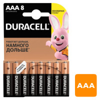 Батарейки Duracell мизинчиковые AAA LR03/MN2400,1.5 V, 8 шт./уп., цена за упаковку