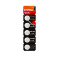 Батарейки Smartbuy дисковые CR2032 DL2032, 3V, литиевые, 5 шт./уп, цена за упаковку