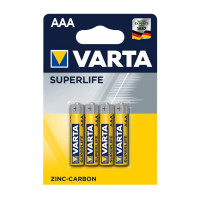 Батарейки Varta SUPERLIFE Micro мизинчиковые AAA R03P, 1.5V, 4 шт./уп, цена за упаковку