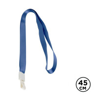 Шнурок для бейджа Deli, длина 45 см, силиконовый зажим, синий, 12 шт/упак