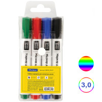 Набор маркеров для доски OfficeSpace, пулевидный наконечник 3 мм, ассорти, 4 цвета, цена за упаковку