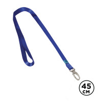 Шнурок для бейджа Brauberg, длина 45 см, металлический карабин, синий