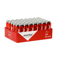 Батарейки Smartbuy пальчиковые АA LR6 15A, 1.5V, алкалиновые, 40 шт./уп, цена за упаковку