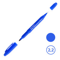 Маркер перманентный OfficeSpace, двусторонний, 0.8-2.2 мм, синий, цена за штуку