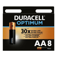 Батарейки Duracell Optimum пальчиковые АА LR6-8BL, 1.5 V, 8 шт./уп., цена за упаковку